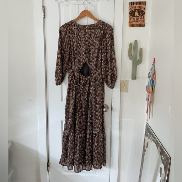Size M Gentle Fawn Beatrice Dress Olive Glimmer EUC Holiday, Photoshoot $158 - Picture 7 of 8